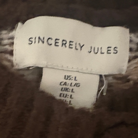 Sincerely Jules Brown and White Cardigan - Picture 2 of 3